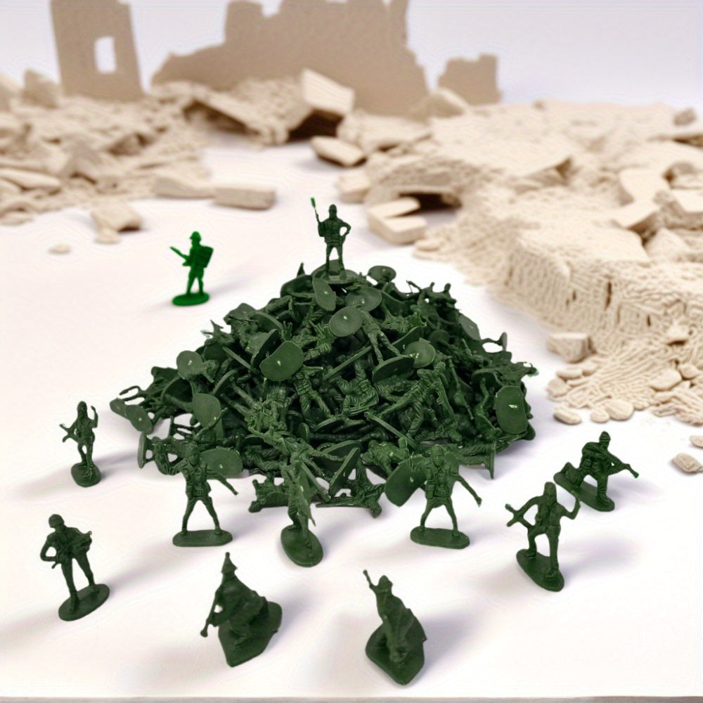 25 Mixed 1:50 Scale Green Plastic Model People Diorama Dollhouse Figurines Set