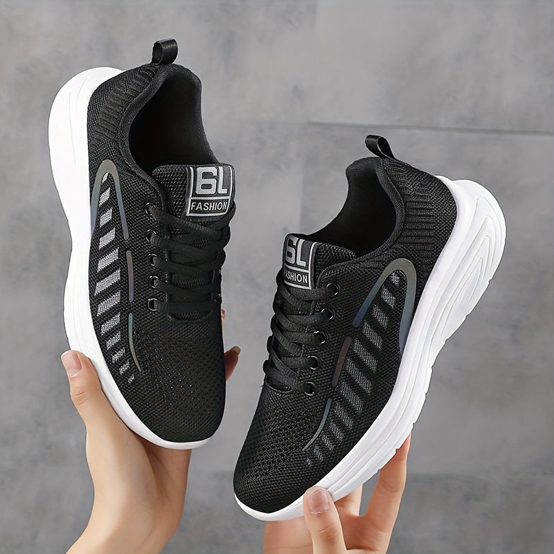 Women's Lace up Mesh Athletic Running Shoes Breathable Anti slip Casual Sneakers