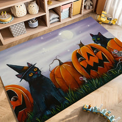 Halloween Pumpkin Rug for Living Room - Anti-Slip Mat