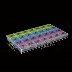 28 Grid Pill Packing Box Medicine Storage Vitamin Organizer Travel