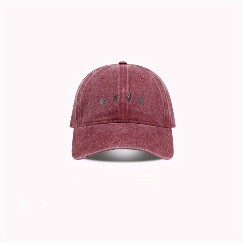 Vintage Baseball Cap LOVE Letter Embroidery Sun Protection Hat