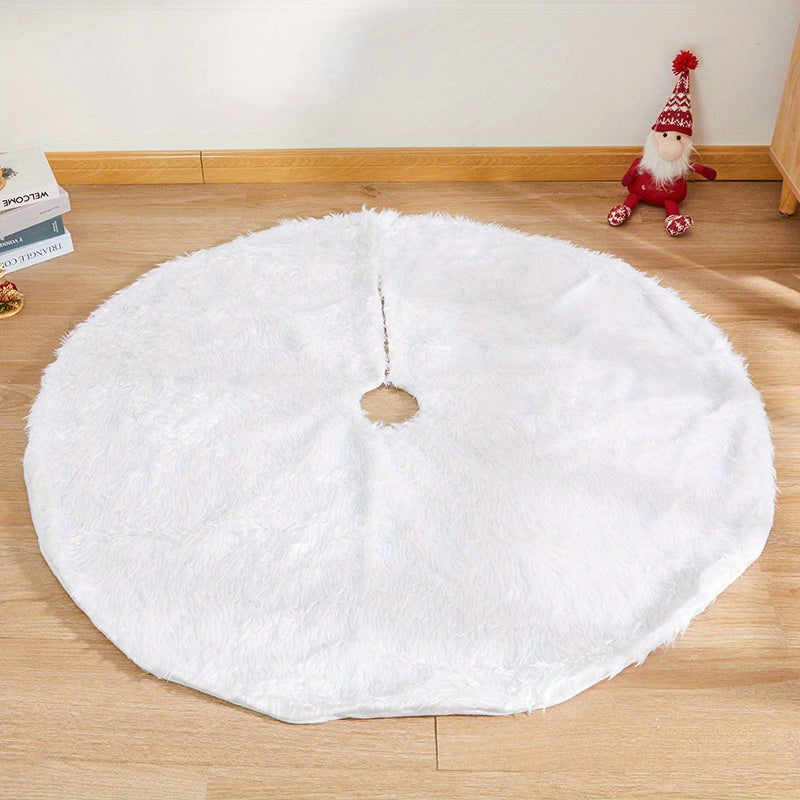 1pc Christmas Tree Skirt Plush Tree Skirt Holiday Supplies