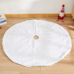 1pc Christmas Tree Skirt Plush Tree Skirt Holiday Supplies