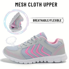 Women's Breathable Athletic Running Sneakers Lace Up Comfort Shoes