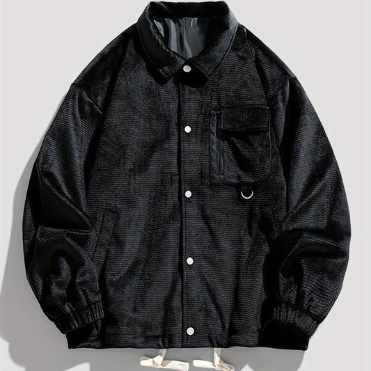 Men's Casual Lapel Button Up Jacket Coat For Spring Fall