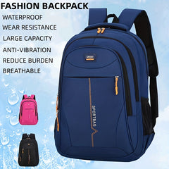 Large Capacity School Backpack Red Zipper Bag