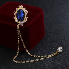 1pc Couple Brooch Pins Tassel Chain Brooch Wedding Host Chest Flower