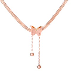 Stainless Steel Butterfly Pendant Necklace for Women Girls