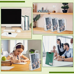 Clear Acrylic Desktop Organiser Magazine File Holder Plastic Paper Tray