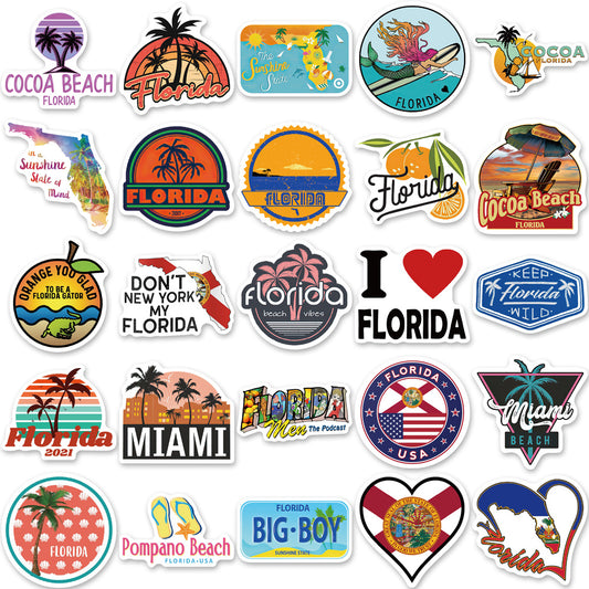 50pcs Florida Waterproof Stickers for DIY Projects