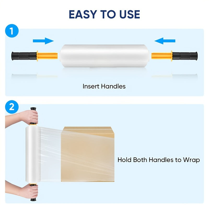 2pcs Stretch Film 38.1cm x 304.8m Shrink Wrap Pallet Wrap Industrial Strength