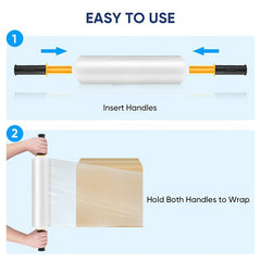 2pcs Stretch Film 38.1cm x 304.8m Shrink Wrap Pallet Wrap Industrial Strength