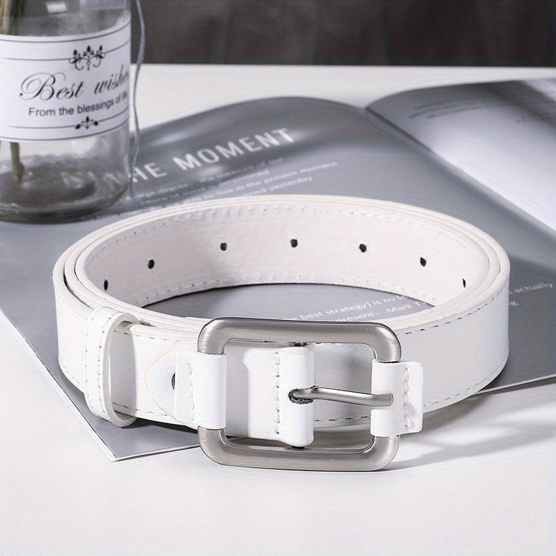 Men's PU Leather Casual Belt Square Pin Buckle Waist Strap Jeans Belt