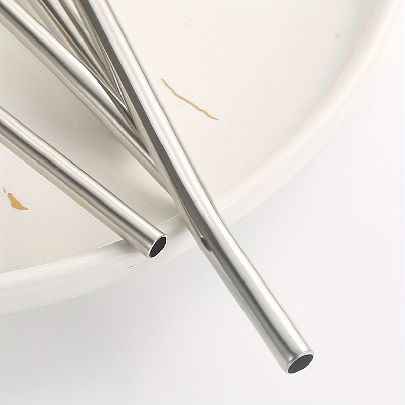 Stainless Steel Straw Spoons Reusable for Coffee Stirring