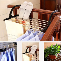 Folding Towel Drying Rack Stainless Steel Clothes Hanger Space Saver