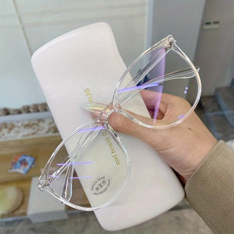 Light Blocking Glasses Square Clear Lens Anti Eyestrain Spectacles Frame Glasses