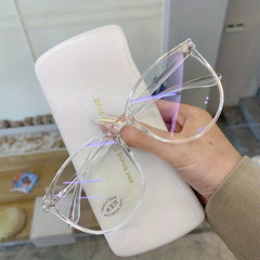 Light Blocking Glasses Square Clear Lens Anti Eyestrain Spectacles Frame Glasses