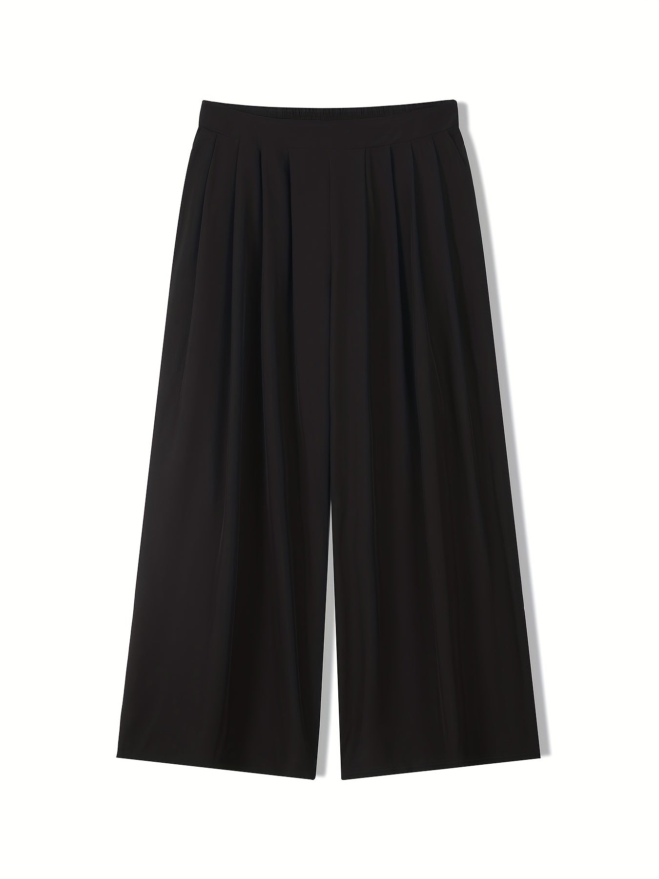  Wide Leg Ruched Trousers With Pockets