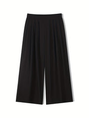  Wide Leg Ruched Trousers With Pockets