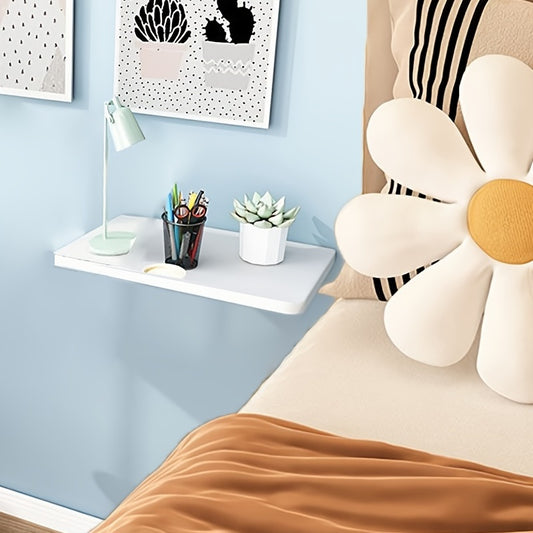 Wall Mounted Floating Folding Table Wooden Bedside Table