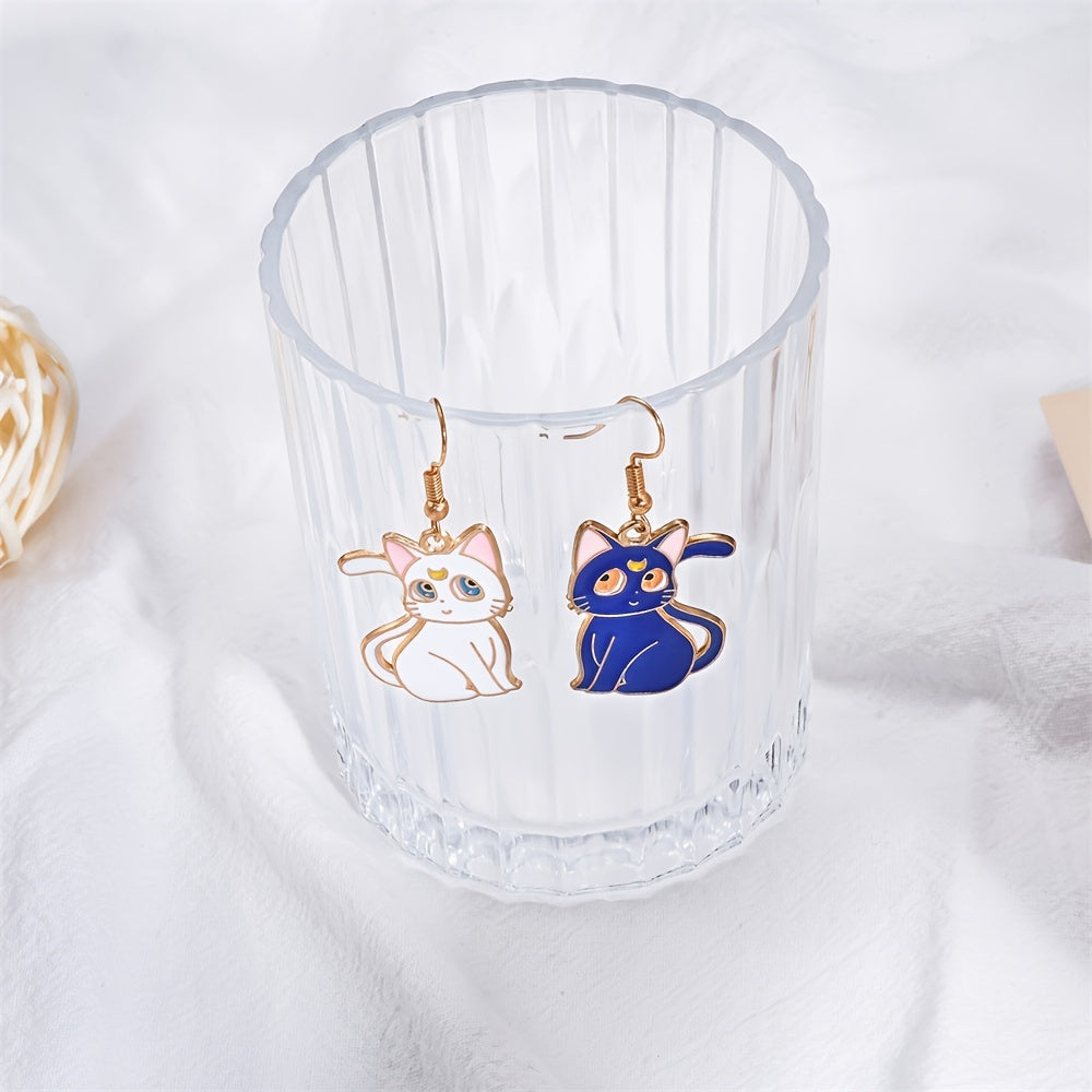 Cartoon Cat Dangle Earrings Animal Metal Drop Earring Lovely Jewelry