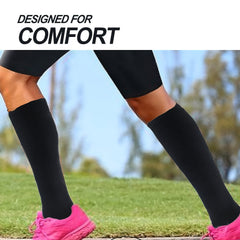 6 Pairs Men's Bamboo Compression Socks Moisture Wicking Knee High Socks