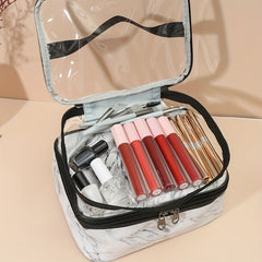 Transparent Cow Pattern Cosmetic Bag Waterproof Makeup Bag