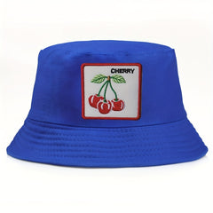Reversible Cherry Embroidery Bucket Hat