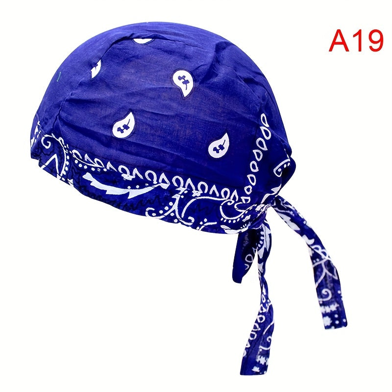 Bandana Hat Unisex Durag Print Cap Pirate Head Scarf