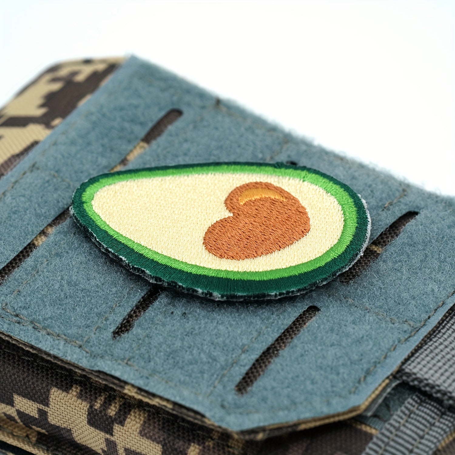 Heart Avocado Embroidered Morale Patch PVC Applique Fastener Hook & Loop