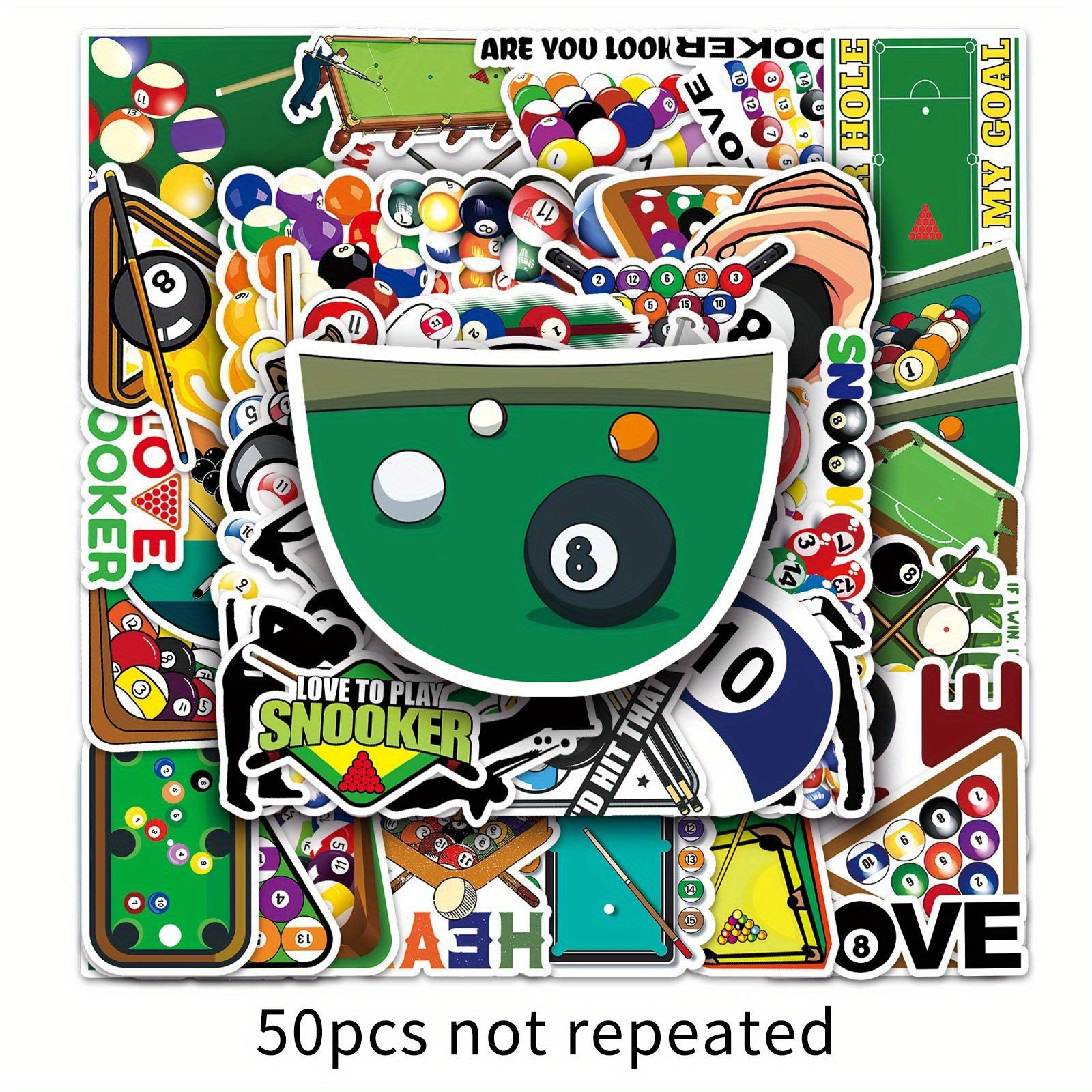 50pcs Billiards Graffiti Stickers Waterproof DIY Phone Case Luggage