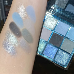 Sky 9 Eyeshadow Palette Matte Glitter Waterproof