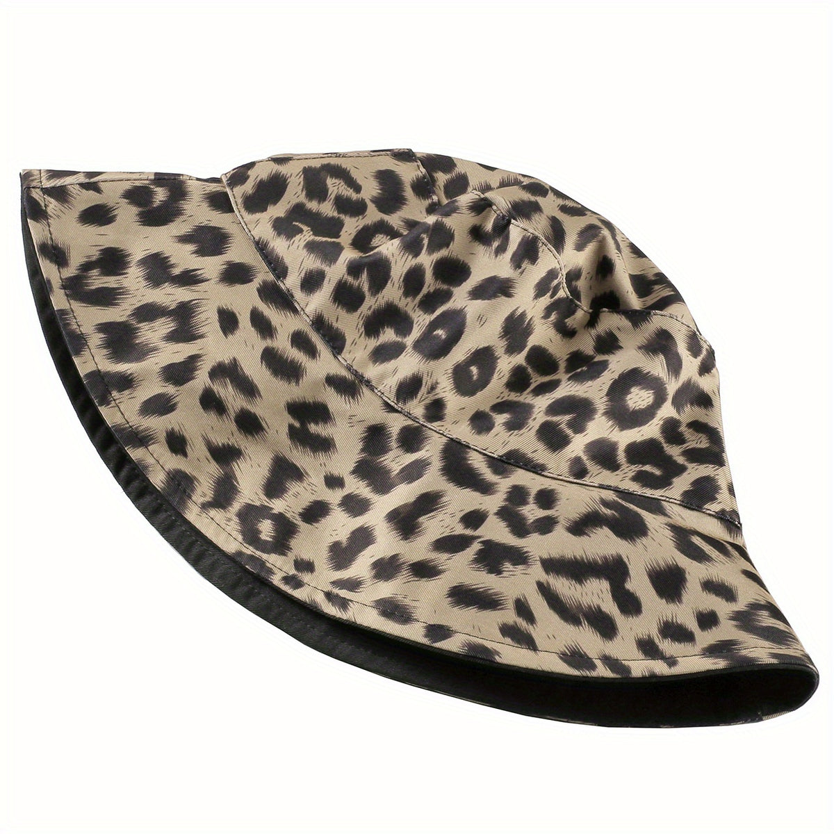 Leopard Print Reversible Bucket Hat Lightweight Sunscreen Fisherman Cap