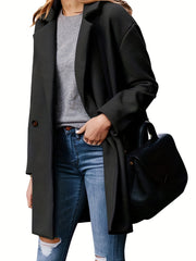 Solid Single Breasted Casual Lapel Blazer Long Sleeve