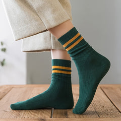 10 Pairs Striped Crew Socks for Women