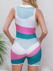 Sexy Short Sleeve Button Romper Jumpsuit Women's Clothing