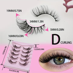Faux Mink Cat Eye Eyelashes Extension 19mm Natural Fluffy Lashes Makeup