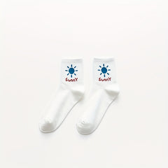 6 Pairs Cartoon Print Socks Comfy & Mid Tube Socks Women's Stockings