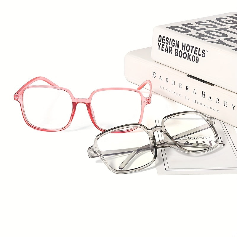 Light Blocking Glasses Large Square Clear Lens Candy