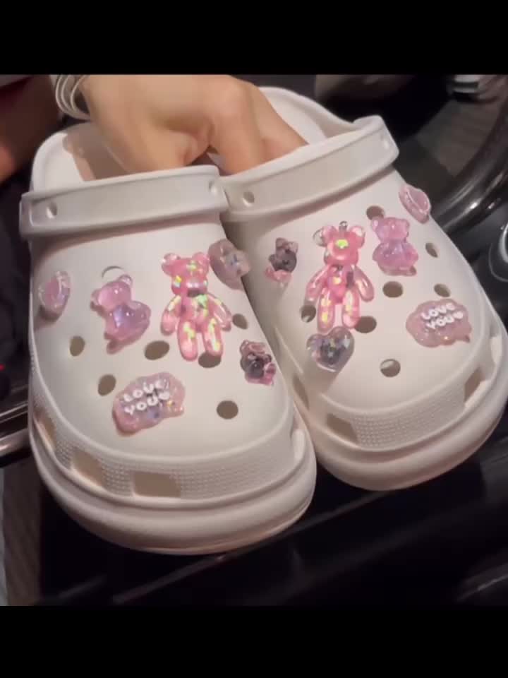 12pcs 3D Bear Shoe Charms Slipper Accessories Ornaments