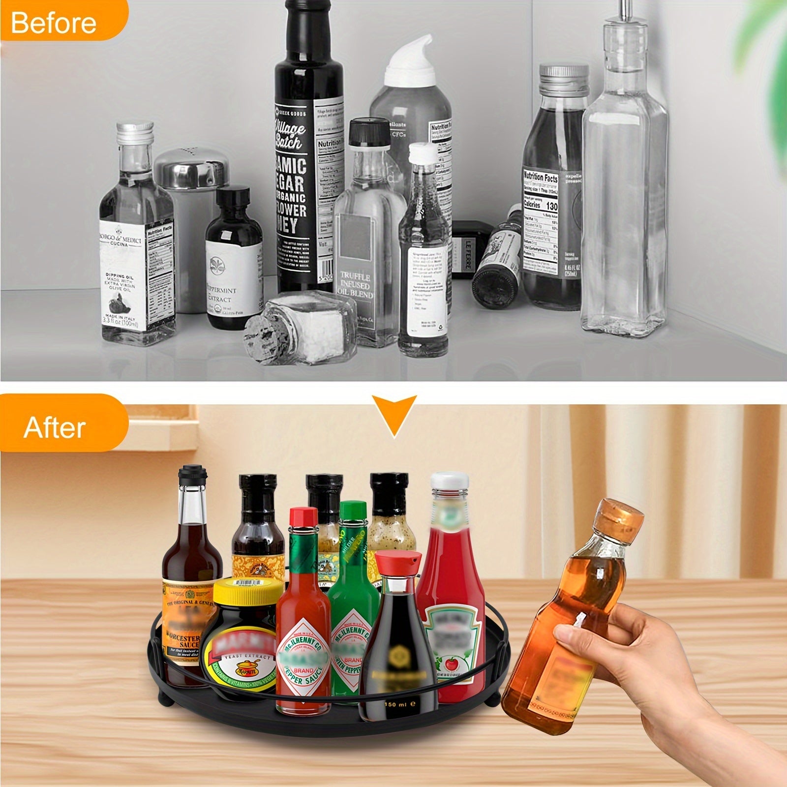 30-48cm Storage Tray Spice Storage Racks Cupboard Organizer