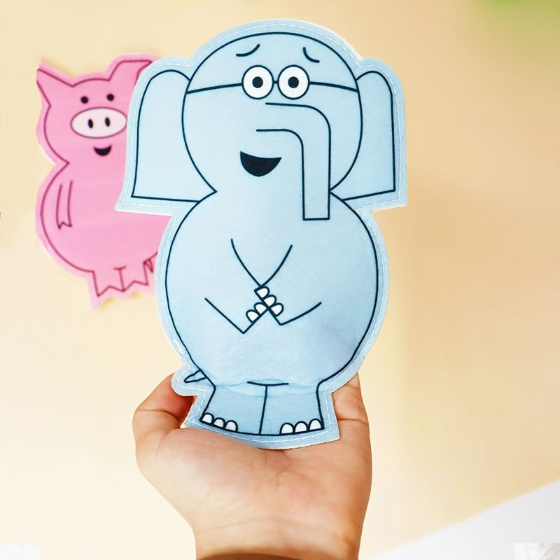Elephant & Piggie Felt Hand Puppets for Storytelling