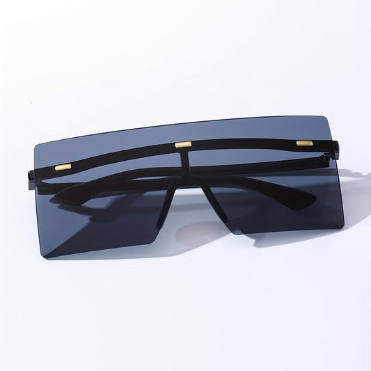 Oversized Rimless Square Sunglasses UV400