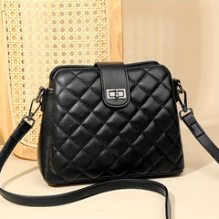 Argyle Quilted Crossbody Bag Solid Shoulder Bag Small Turn Lock