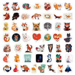 50pcs Fox Waterproof Vinyl Sticker Laptop Luggage Phone Water Bottle