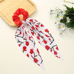 Floral Pattern Scarf Scrunchies Hair Tie Style Hair Rope Ponytail Holder