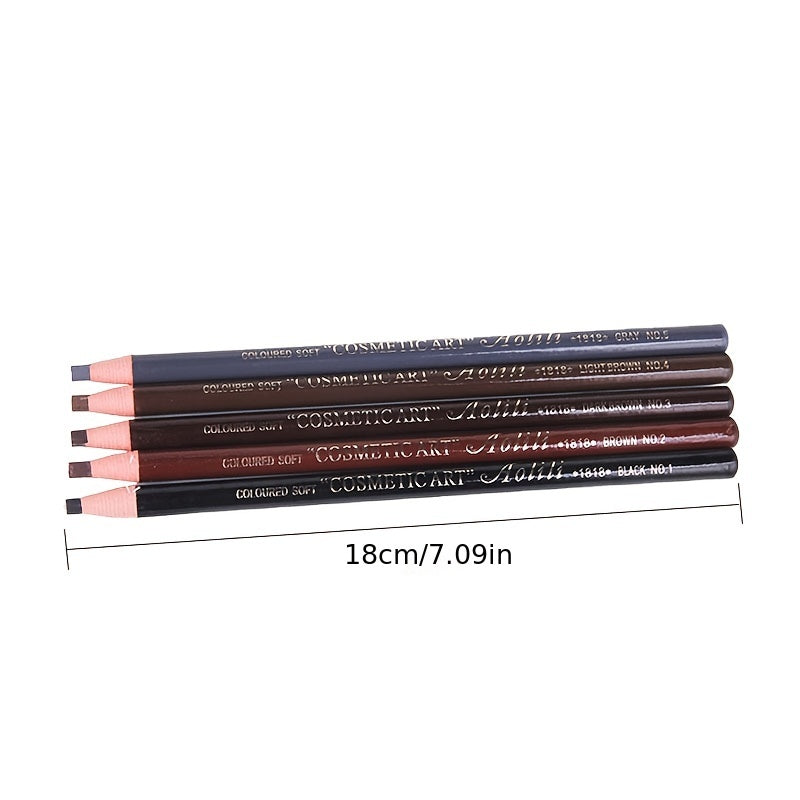 Waterproof Eyebrow Pen 5 Vibrant Colors for High Pigmented Makeup