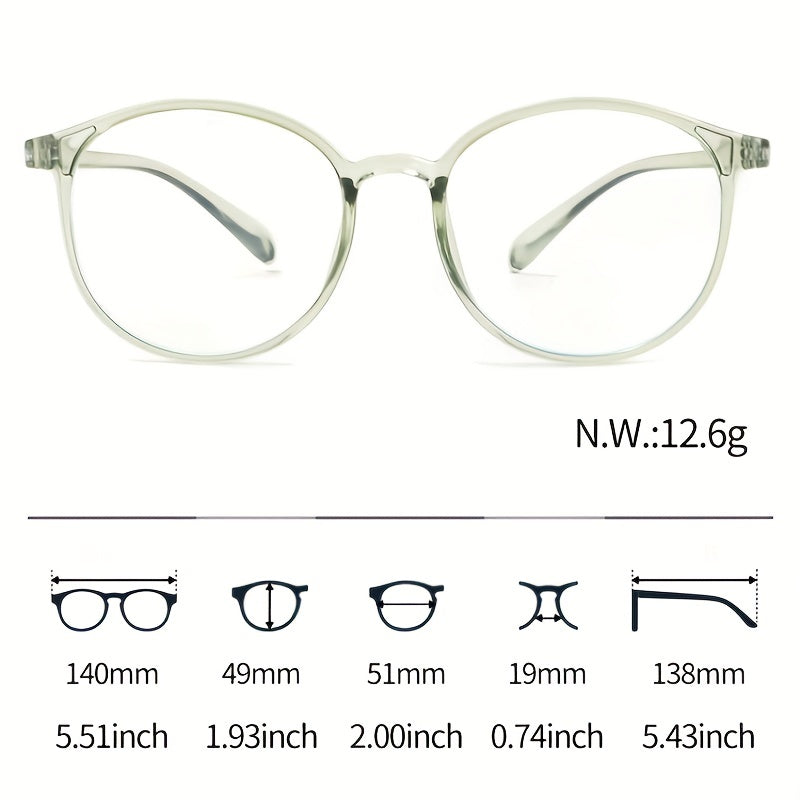 Round Anti Light Glasses For Women Men Casual Jelly Spectacles Frame