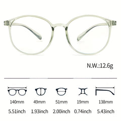 Round Anti Light Glasses For Women Men Casual Jelly Spectacles Frame