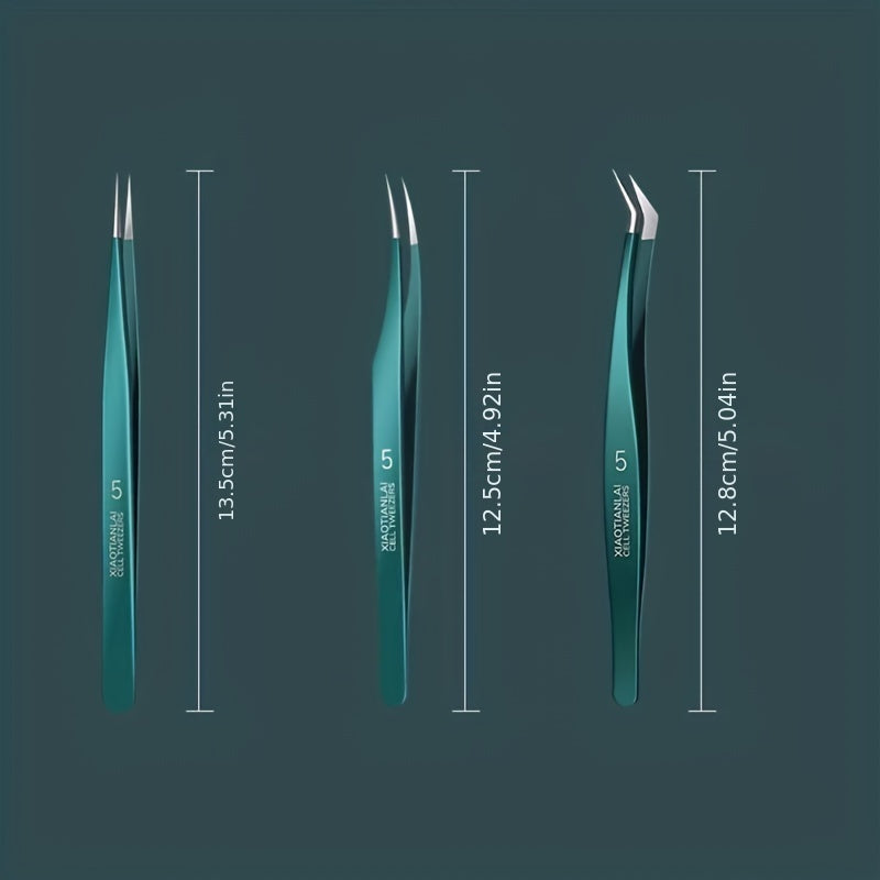 Stainless Steel Eyelash Extension Tweezers - Professional Lash Tweezers